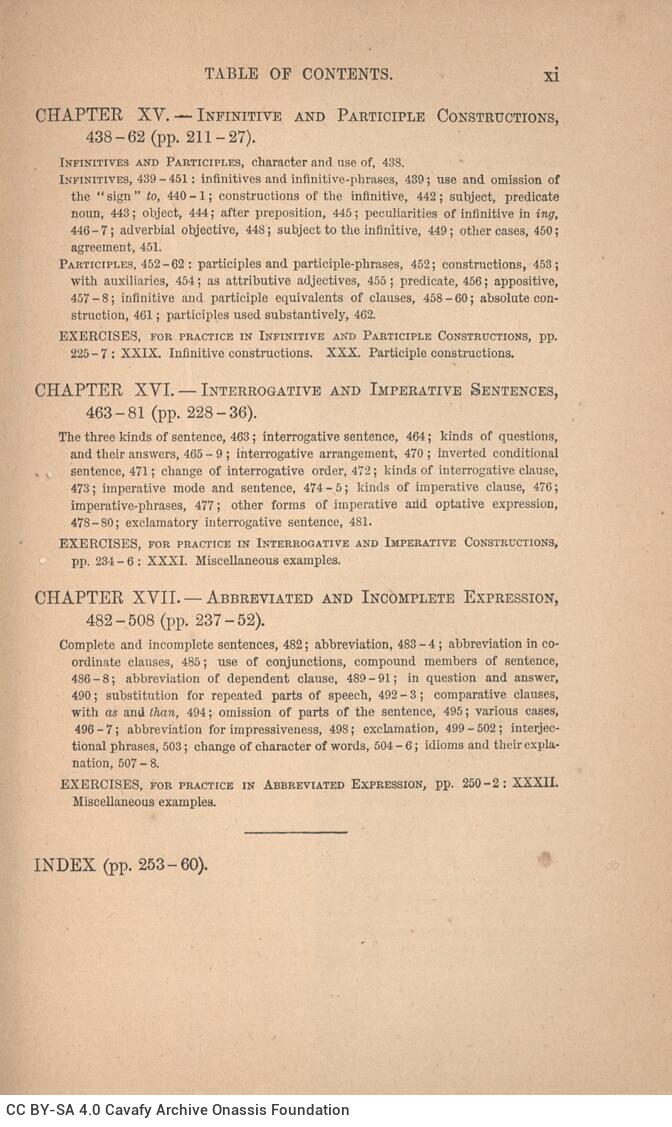 19 x 13 εκ. 2 σ. χ.α. + XII σ. + 260 σ. + 2 σ. χ.α., όπου στο φ. 1 κτητορική σφραγίδα CPC 